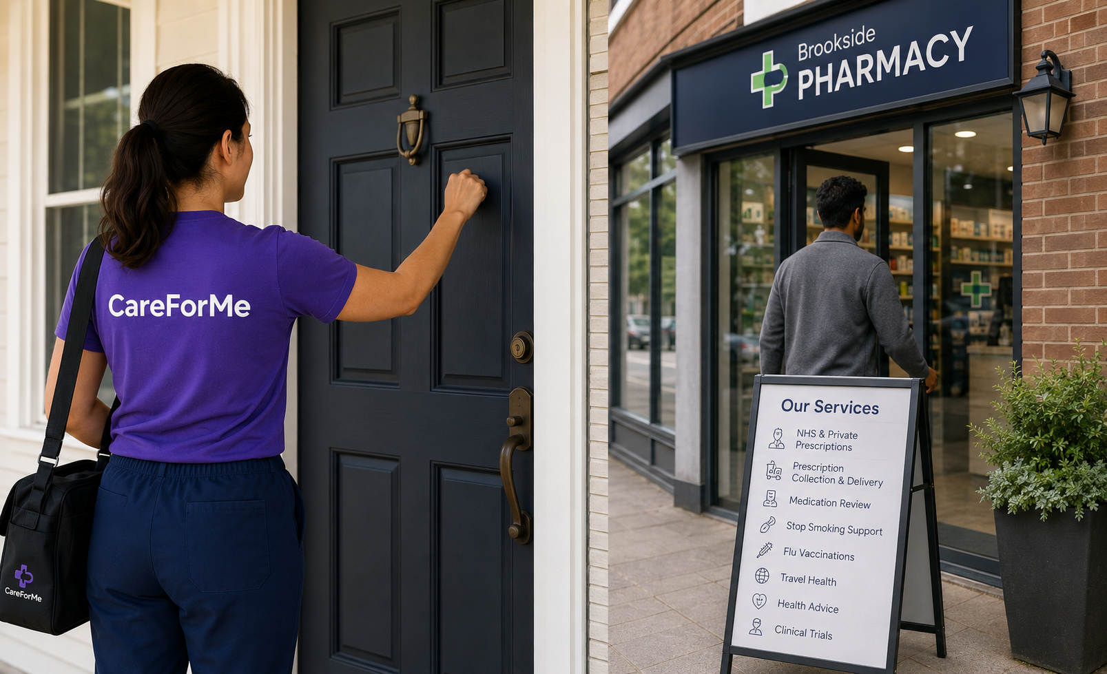CareForMe nurse arriving for a decentralised trial visit